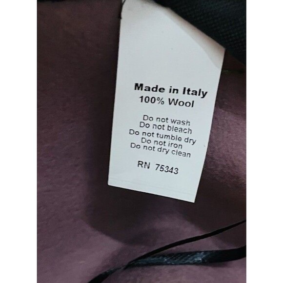 Gelso Bianco Wool Hat W/Leather Trim Made In Italy Women Mauve - Picture 4 of 5